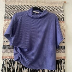 Zenana Outfitters Lavender Knit Sweater Poncho